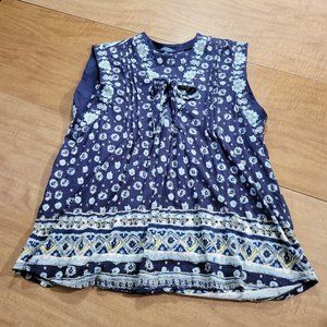 💚 Lucky Brand Size S  Blouse Boho Print Tie